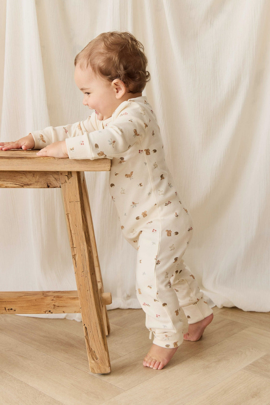 Organic Cotton Reese Zip Onepiece - Forest Gathering Childrens Onepiece from Jamie Kay USA