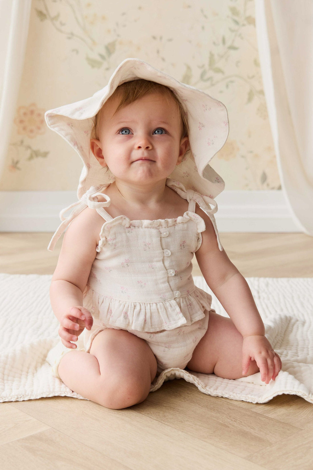 Organic Cotton Muslin Noelle Hat - Pauline Pink Childrens Hat from Jamie Kay USA
