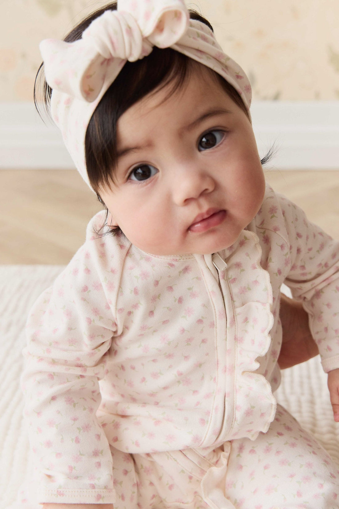 Organic Cotton Melanie Onepiece - Victoria Blush Childrens Onepiece from Jamie Kay USA