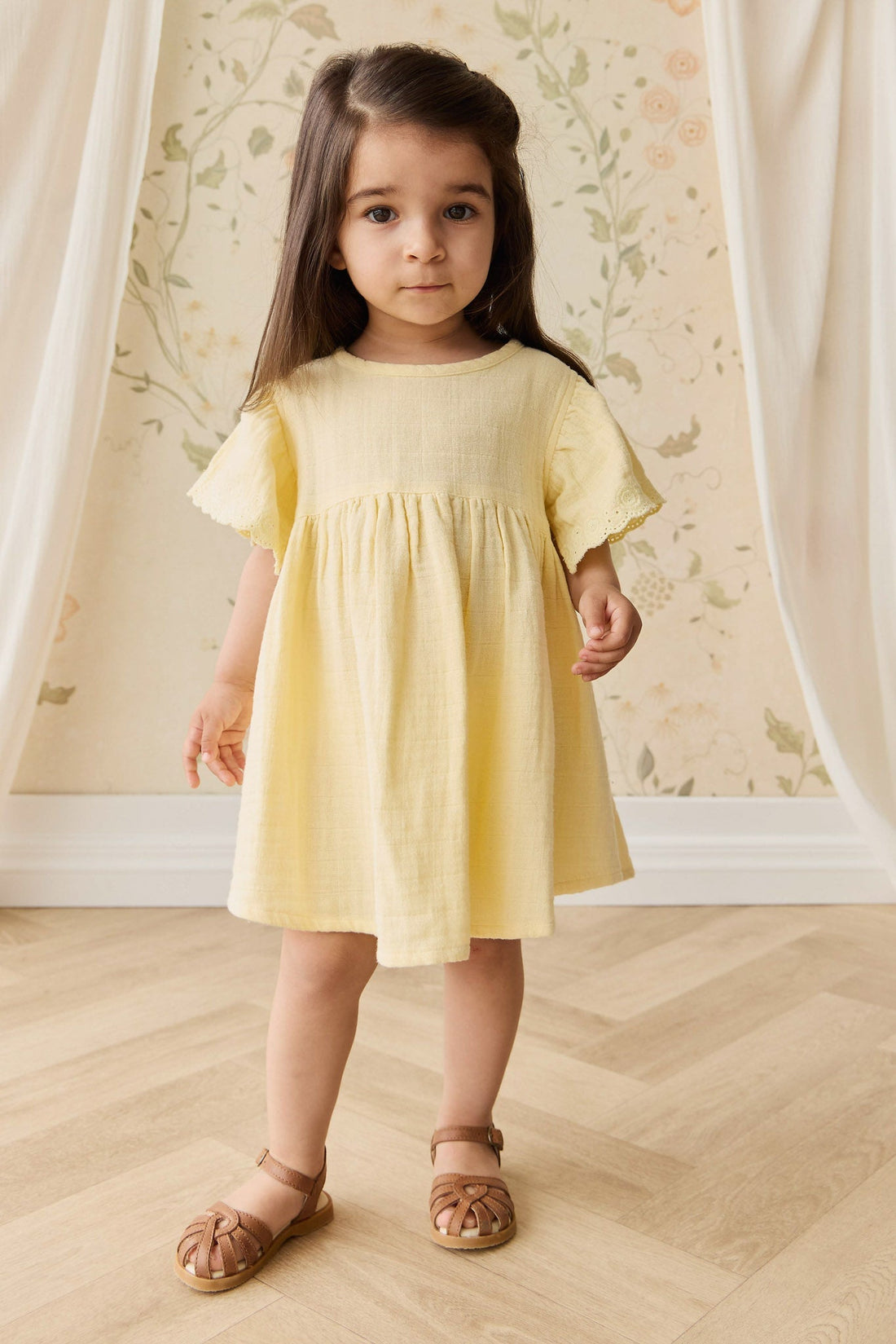 Organic Cotton Muslin Phillipa Dress - Sunshine Childrens Dress from Jamie Kay USA