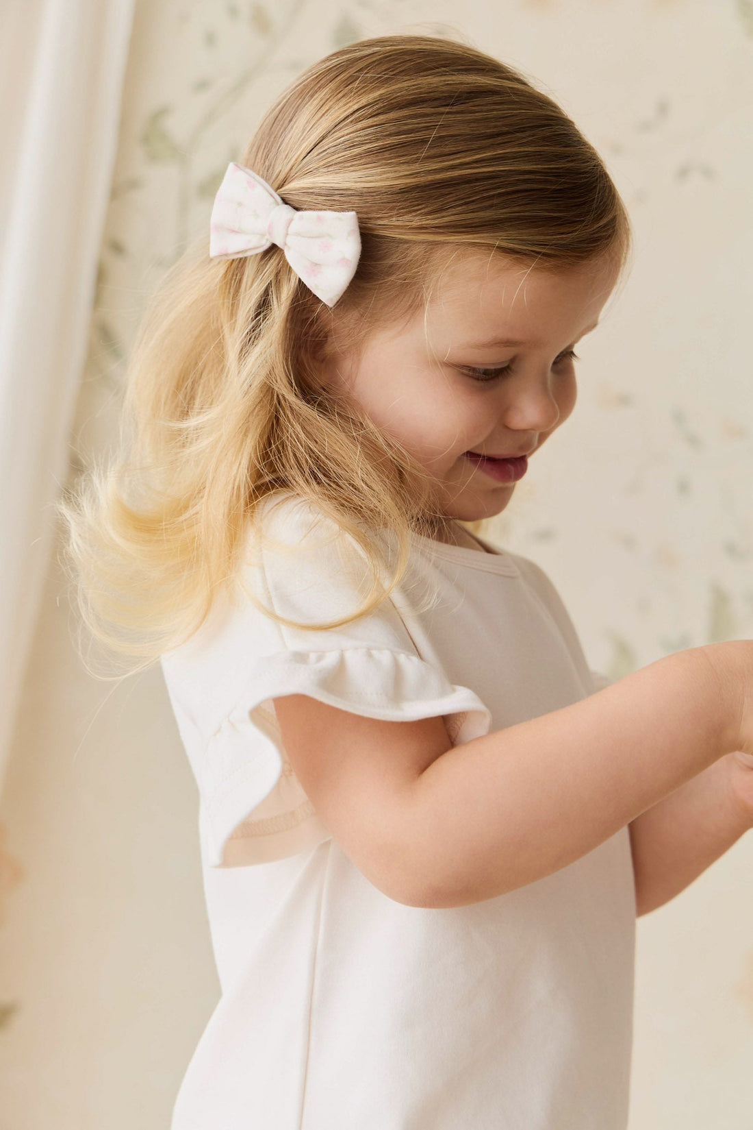 Organic Cotton Noelle 2pk Bow - Victoria Blush Childrens Bow from Jamie Kay USA