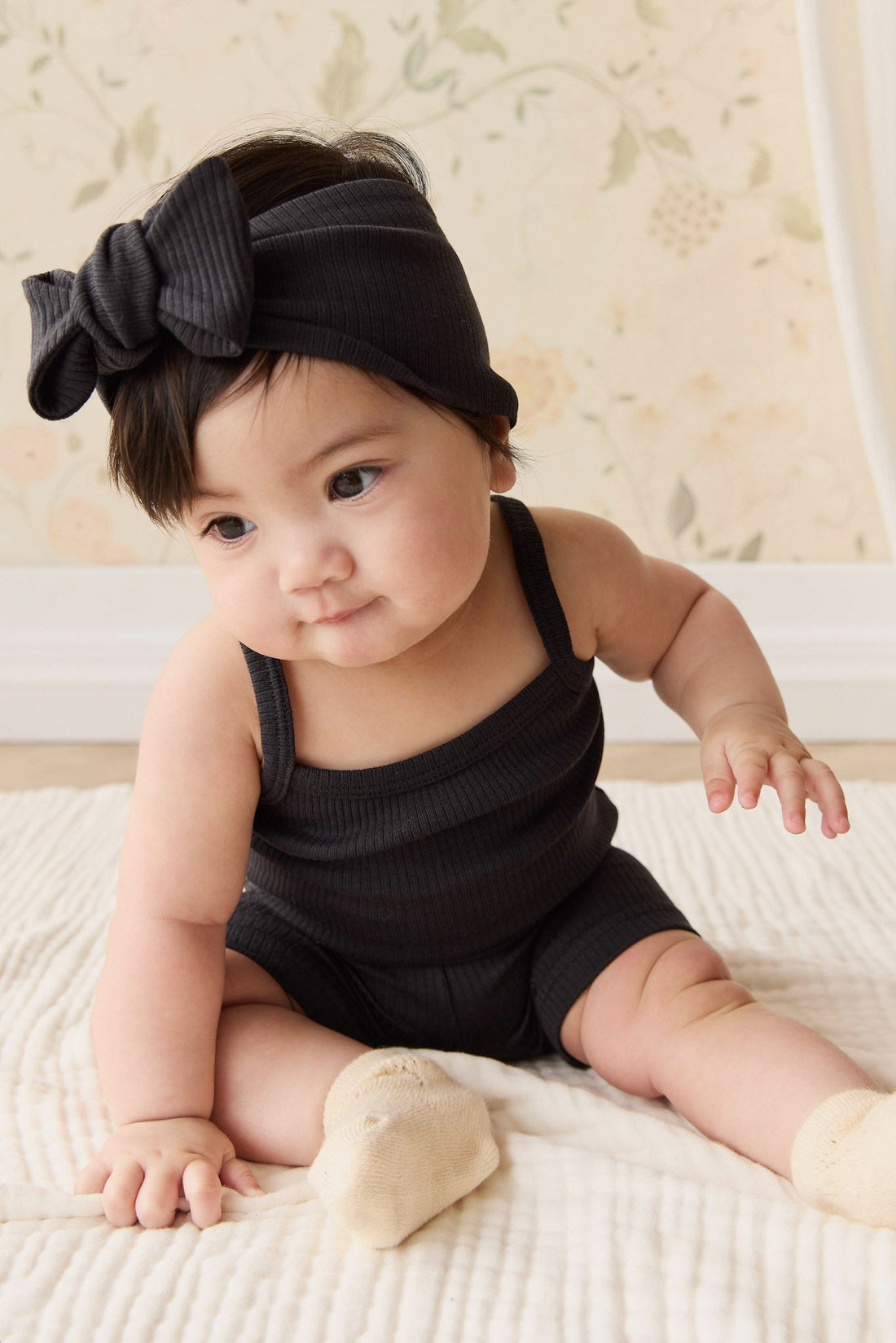 Organic Cotton Modal Lilian Headband - Ebony Childrens Headband from Jamie Kay USA