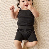 Organic Cotton Modal Singlet Bodysuit - Ebony Childrens Bodysuit from Jamie Kay USA