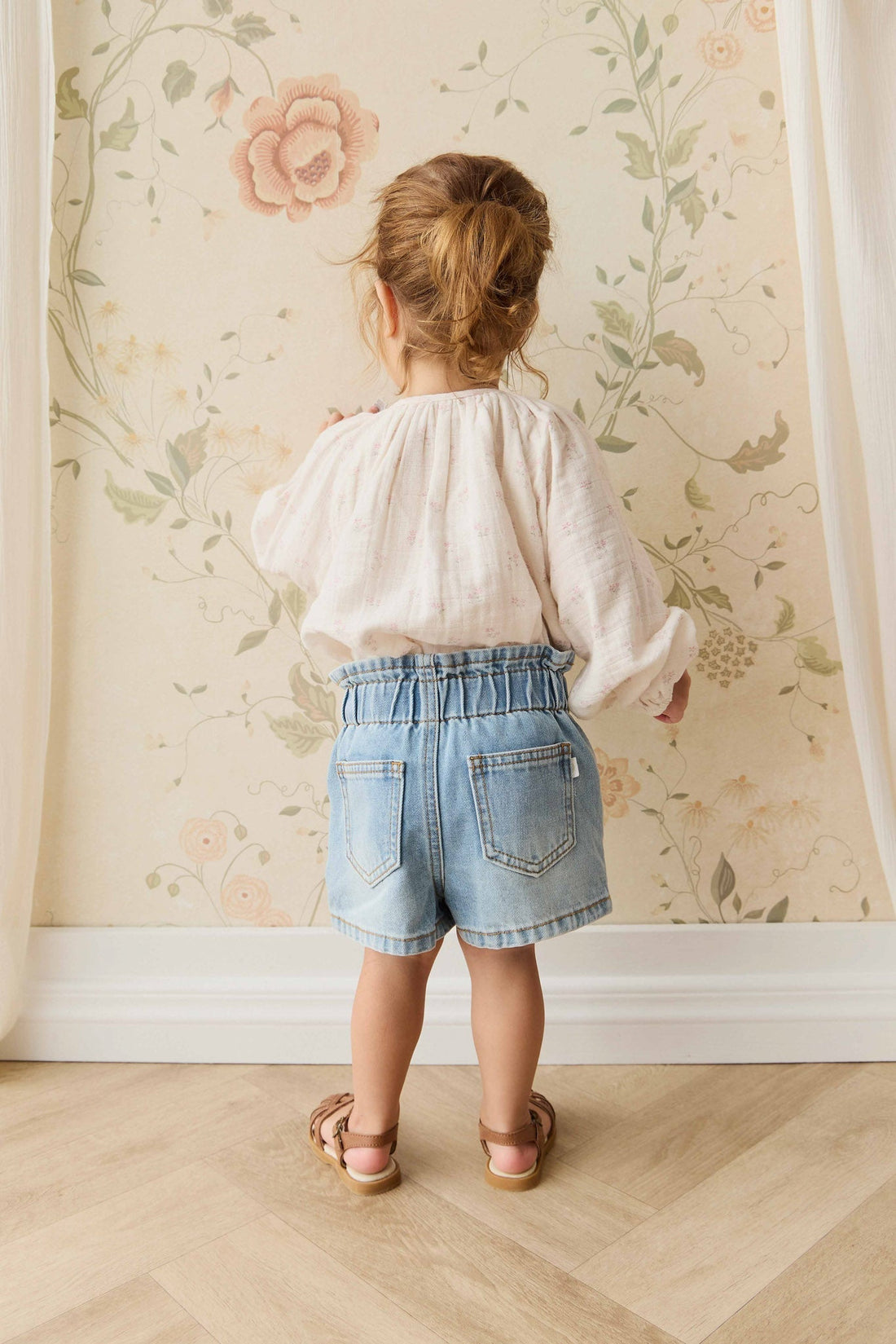 Organic Cotton Muslin Heather Blouse - Pauline Pink Childrens Top from Jamie Kay USA