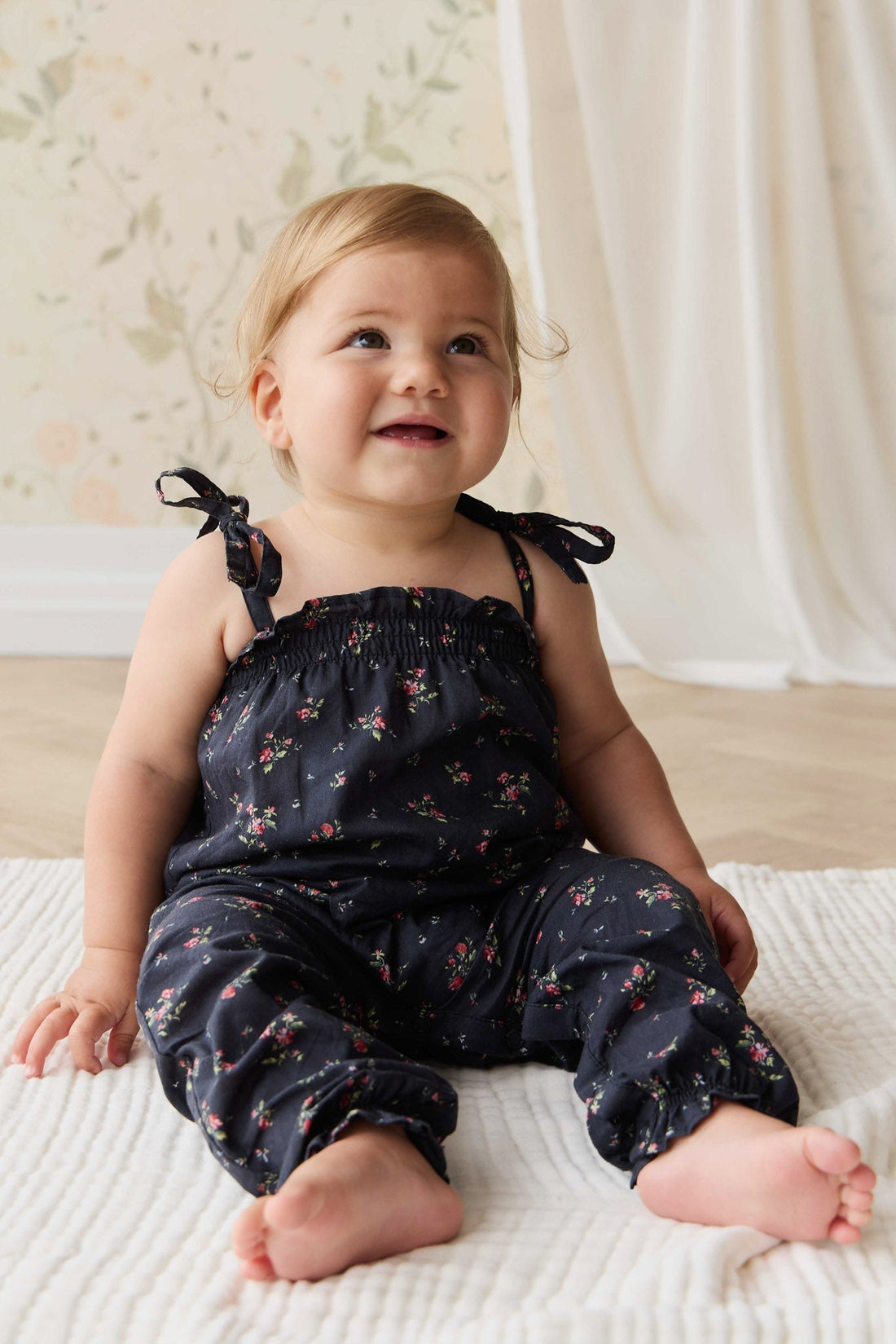 Organic Cotton Myla Jumpsuit - Bianca Noir Childrens Jumpsuit from Jamie Kay USA