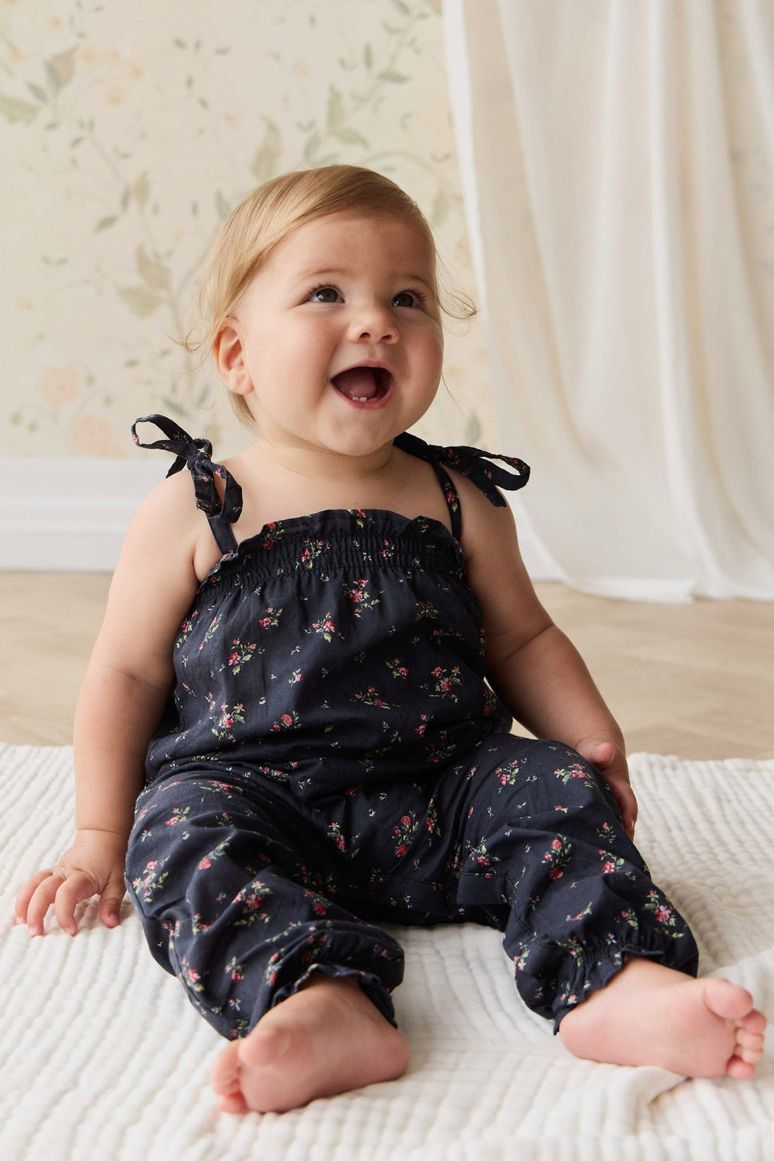 Organic Cotton Myla Jumpsuit - Bianca Noir Childrens Jumpsuit from Jamie Kay USA