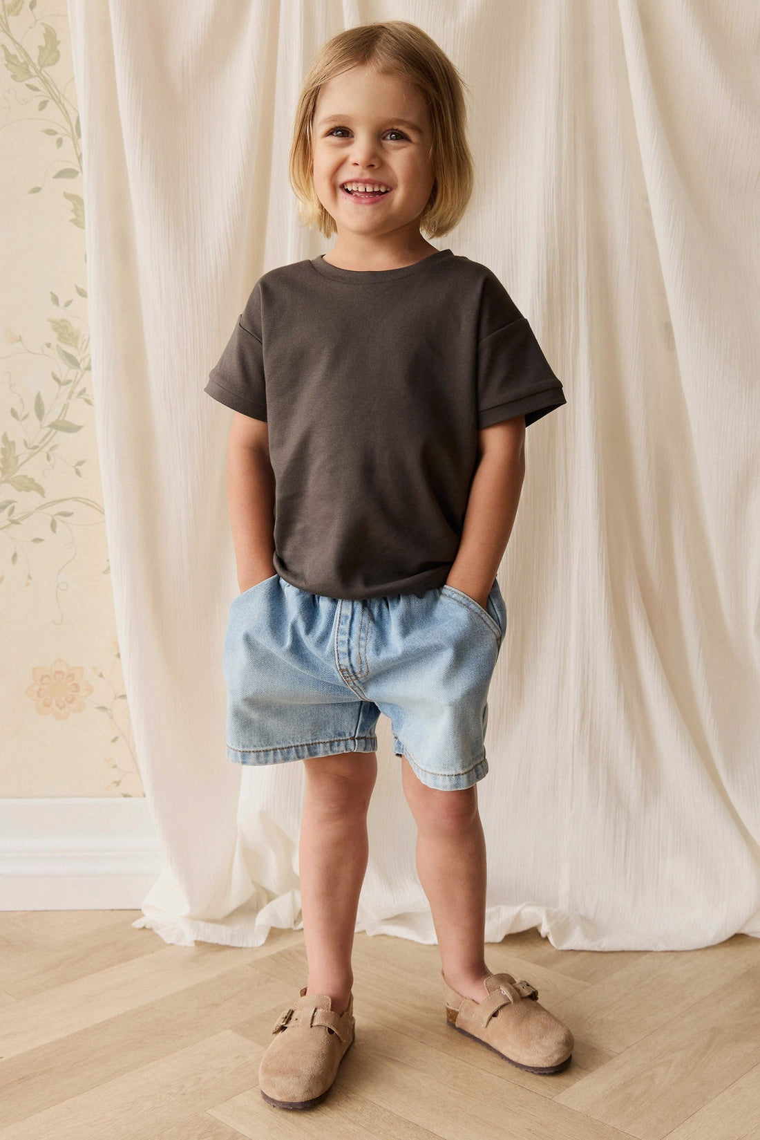 Pima Cotton Eddie Tee - Bistre Childrens Top from Jamie Kay USA