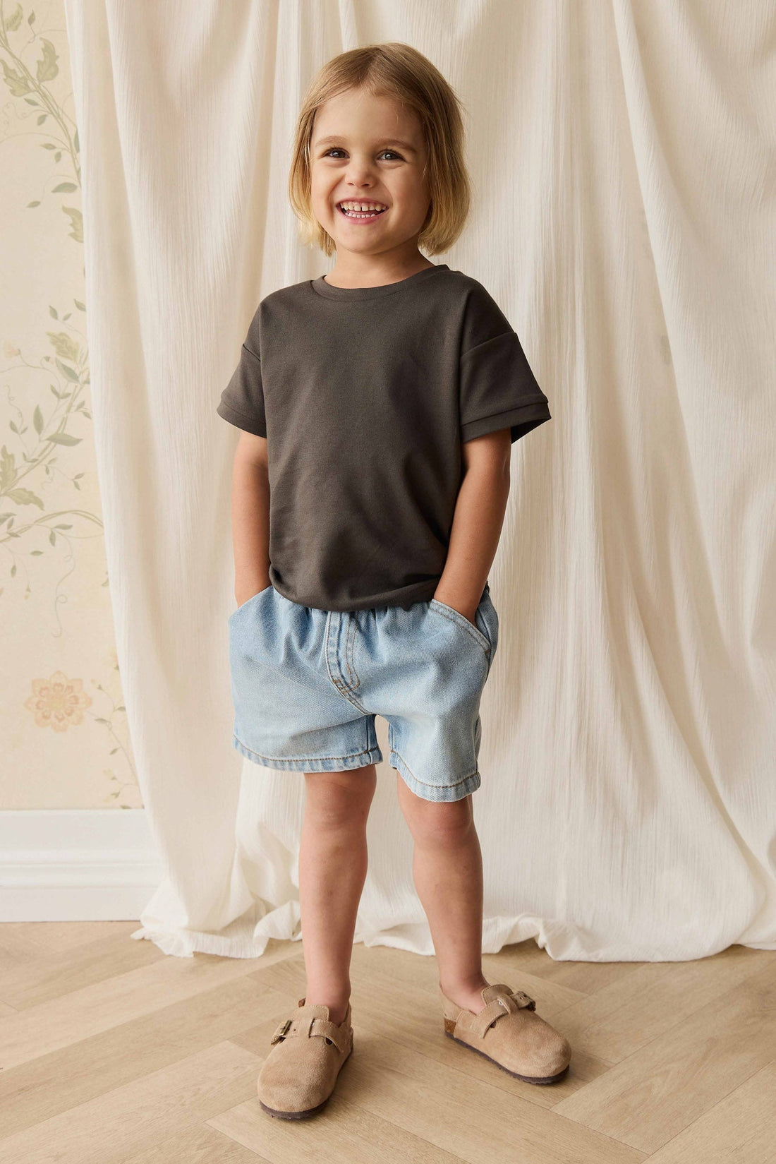Pima Cotton Eddie Tee - Bistre Childrens Top from Jamie Kay USA