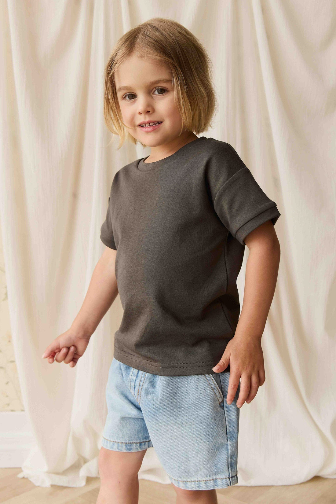 Pima Cotton Eddie Tee - Bistre Childrens Top from Jamie Kay USA