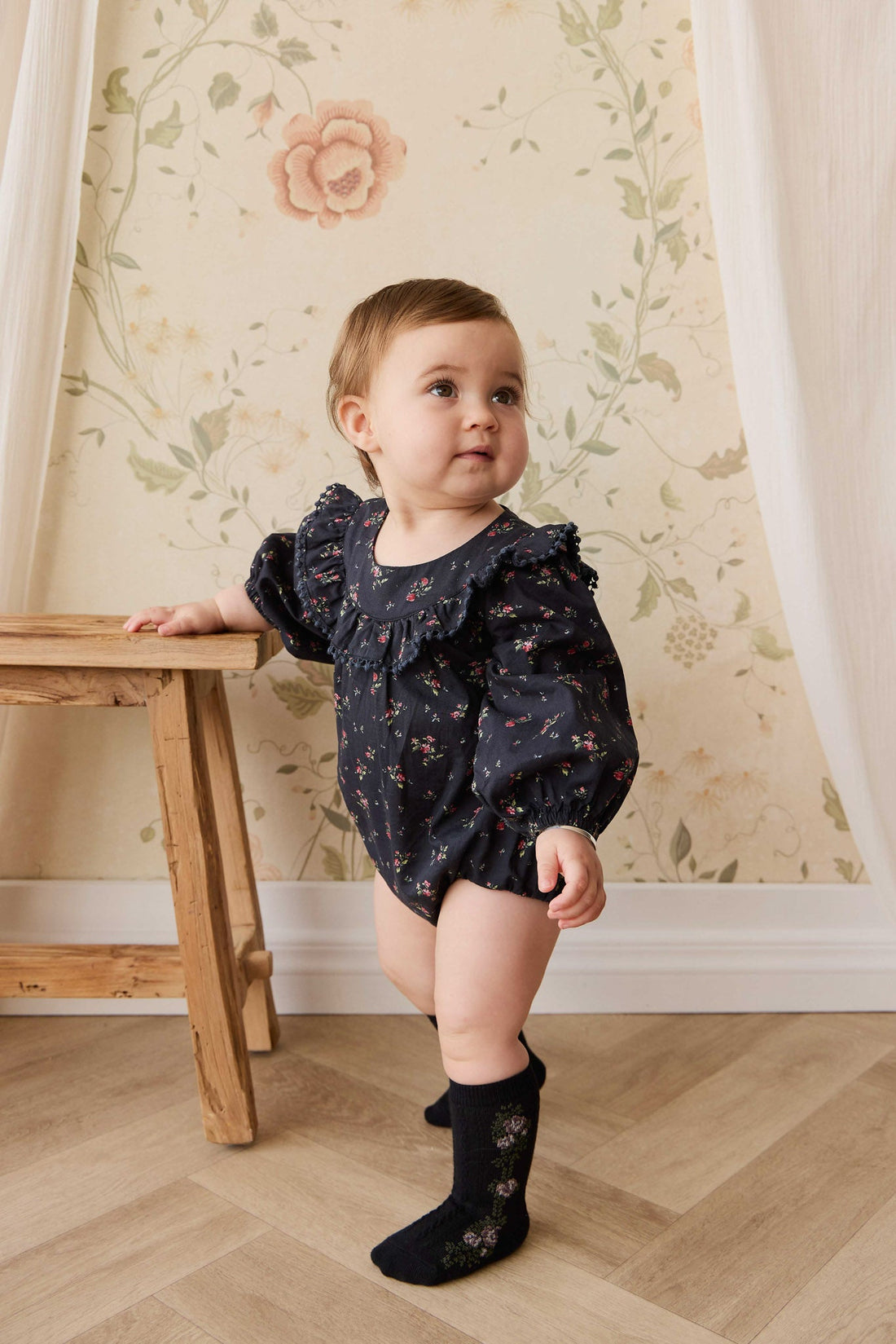 Organic Cotton Malia Playsuit - Bianca Noir Childrens Playsuit from Jamie Kay USA