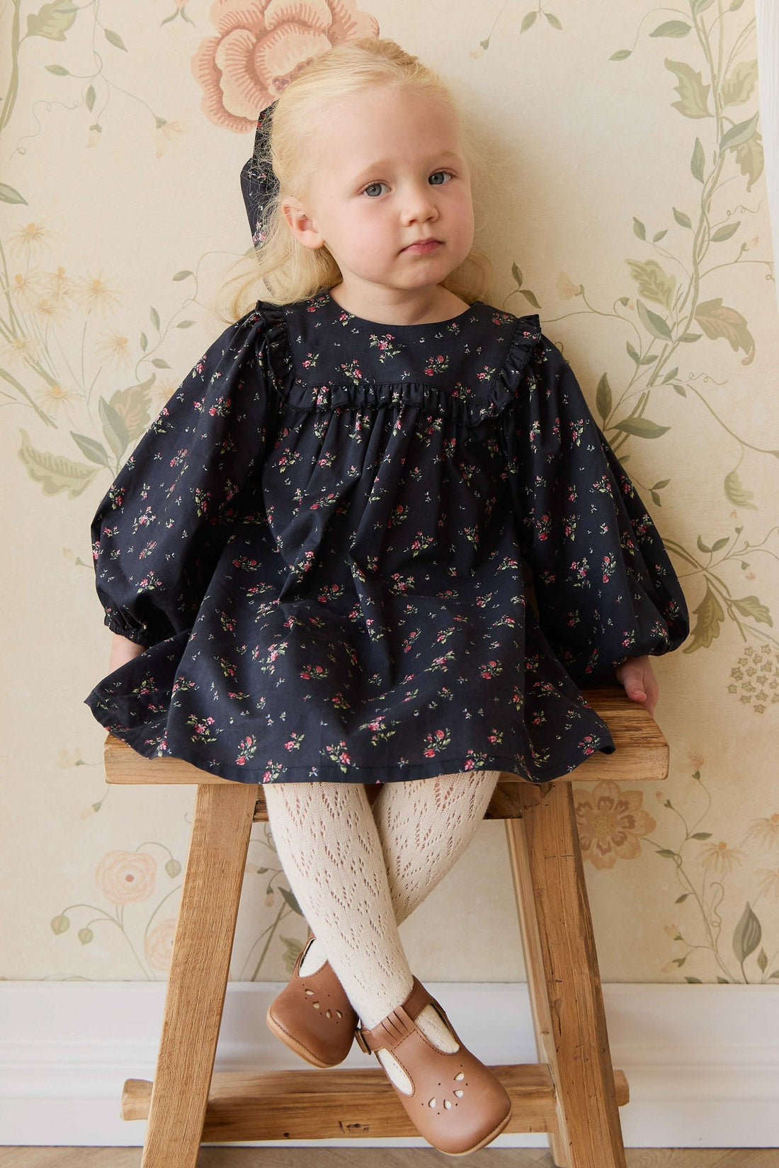 Organic Cotton Amira Dress - Bianca Noir Childrens Dress from Jamie Kay USA