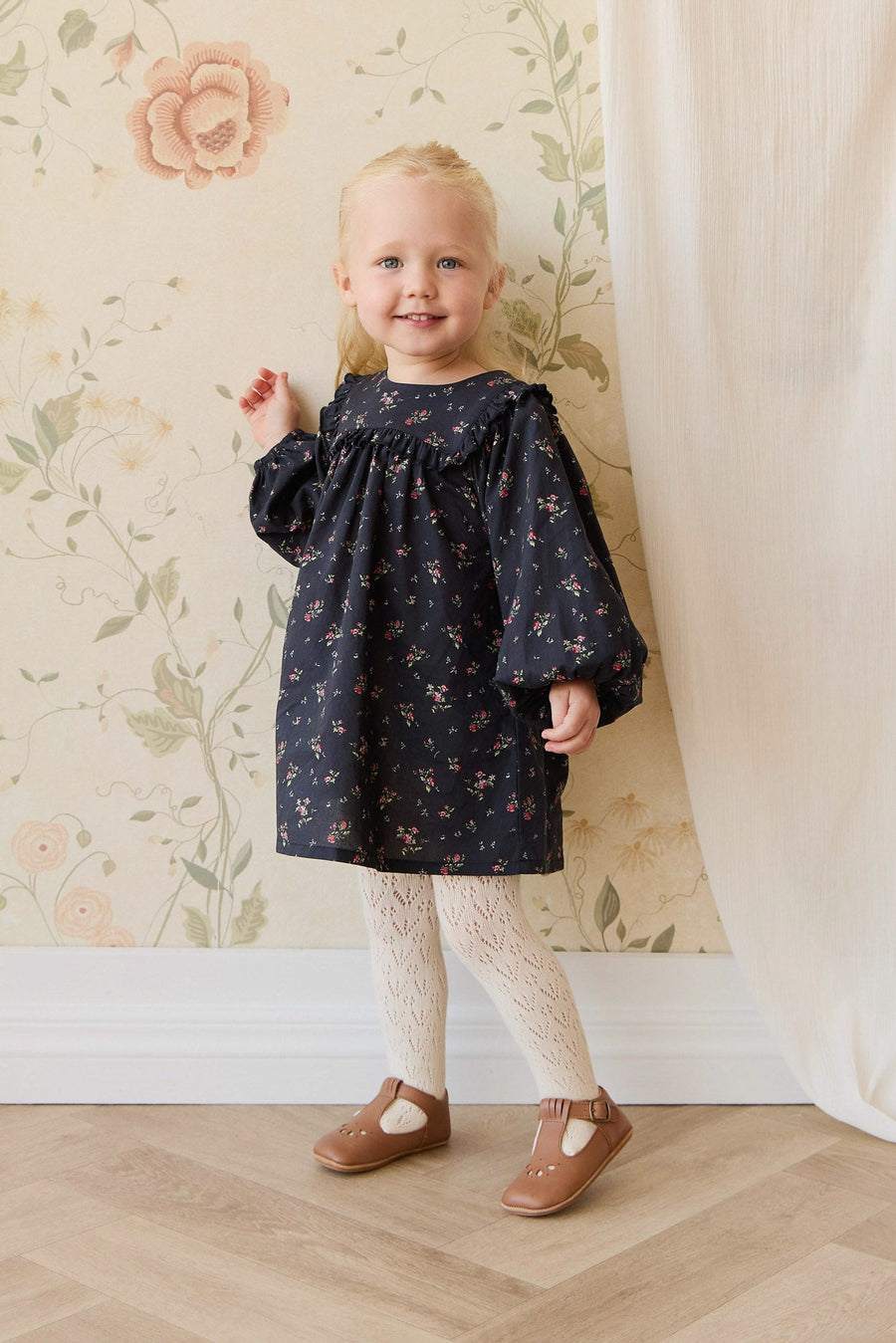 Organic Cotton Amira Dress - Bianca Noir Childrens Dress from Jamie Kay USA
