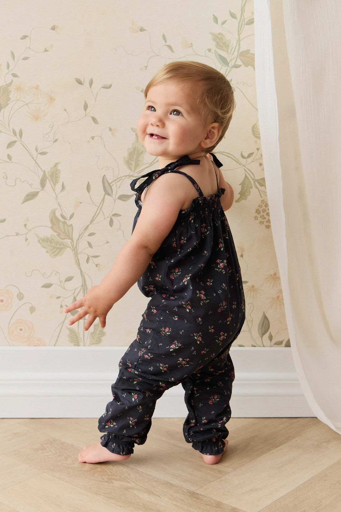 Organic Cotton Myla Jumpsuit - Bianca Noir Childrens Jumpsuit from Jamie Kay USA