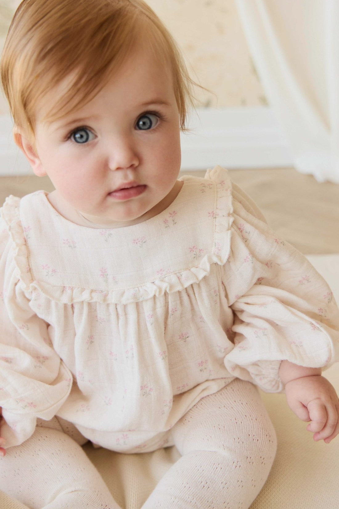 Organic Cotton Muslin Frances Playsuit - Pauline Pink Childrens Playsuit from Jamie Kay USA