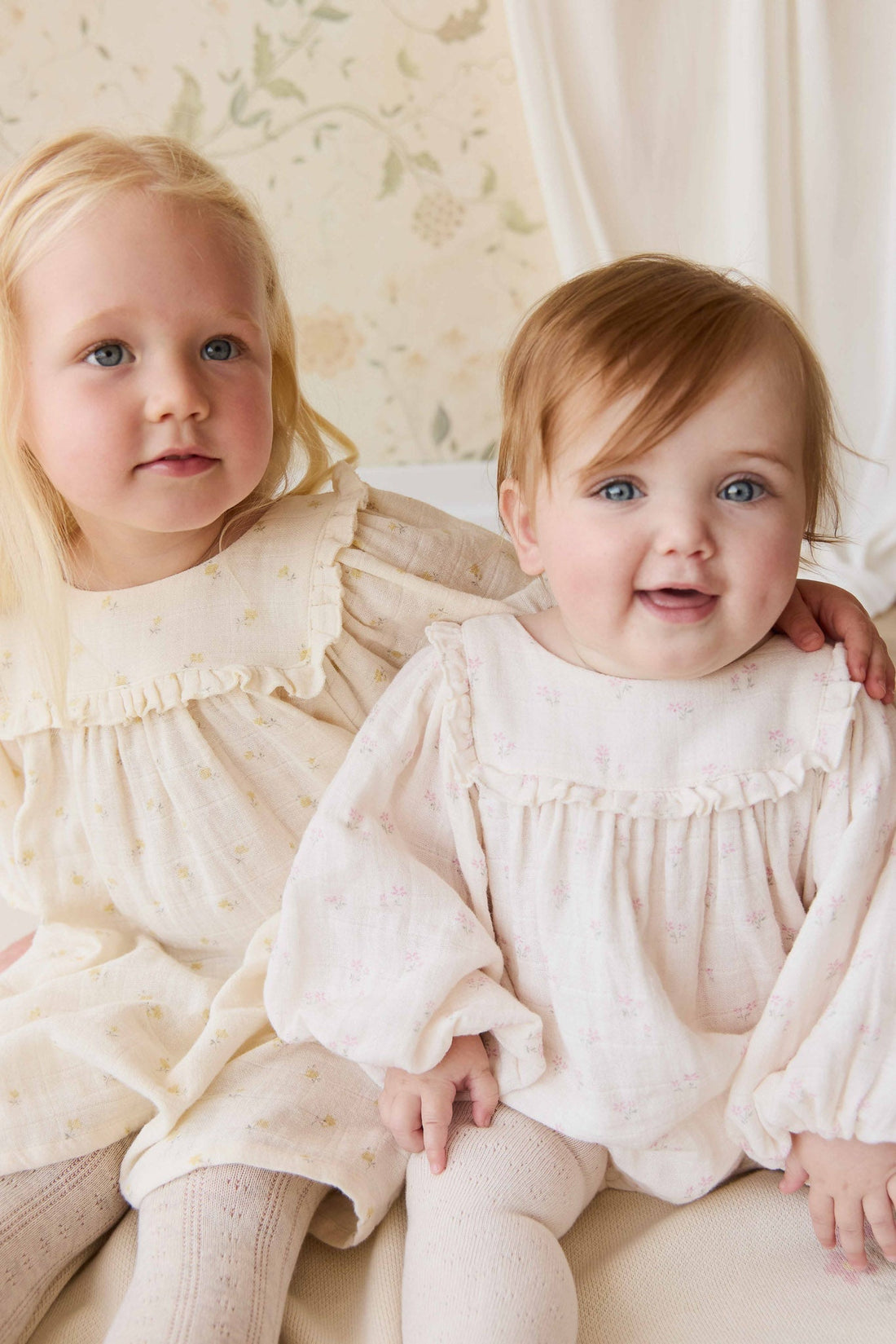 Organic Cotton Muslin Amira Dress - Vintage Ditsy Childrens Dress from Jamie Kay USA