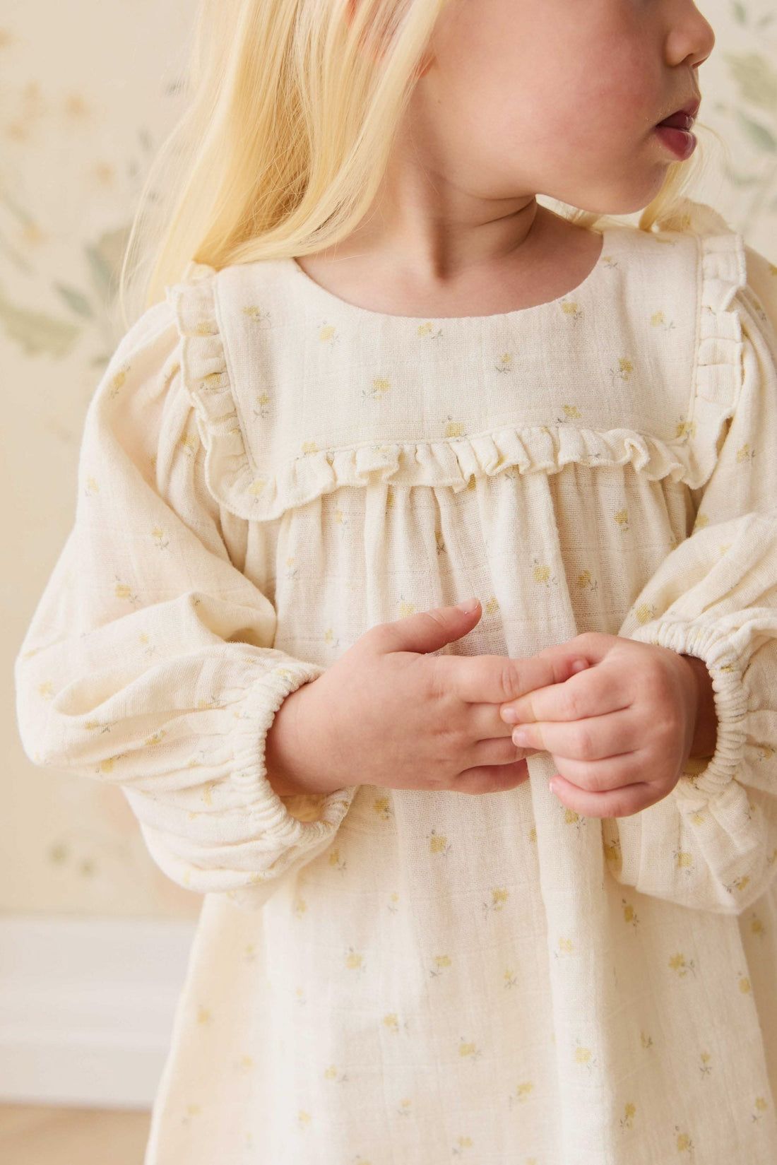 Organic Cotton Muslin Amira Dress - Vintage Ditsy Childrens Dress from Jamie Kay USA