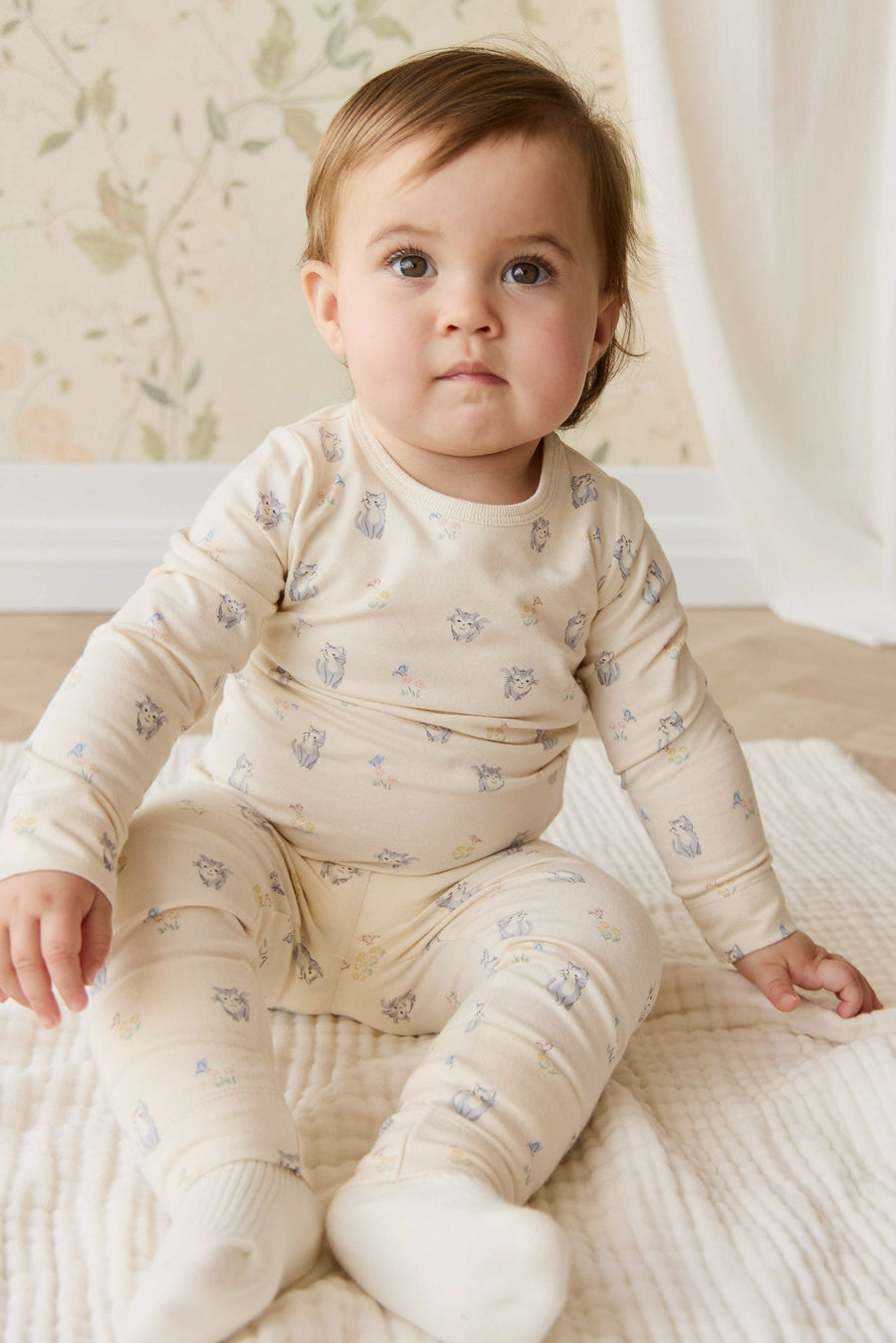 Organic Cotton Jarrah Long Sleeve Pyjama Set - Charlies Butterflies Childrens Pyjama from Jamie Kay USA