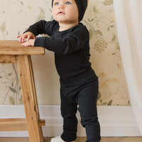 Organic Cotton Modal Everyday Legging - Ebony Childrens Legging from Jamie Kay USA