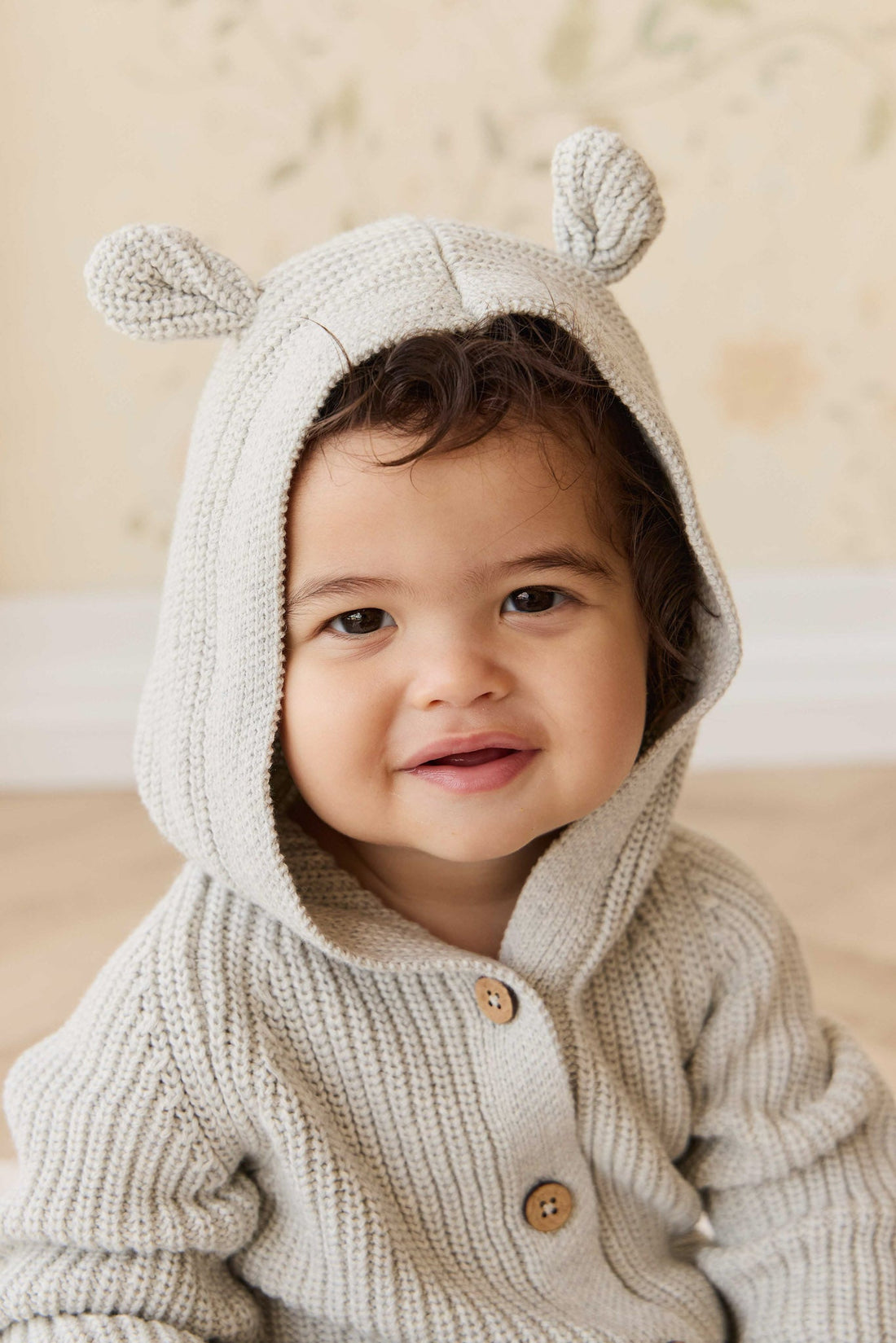 Bear Knit Onepiece - Light Grey Marle Childrens Onepiece from Jamie Kay USA