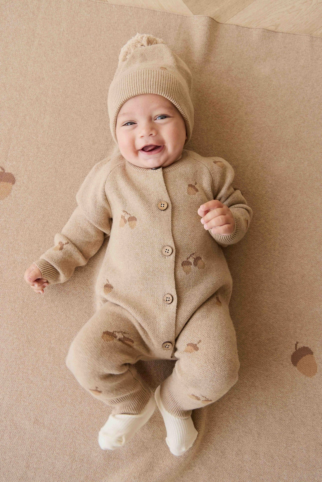 Easton Onepiece - Forest Acorns Cashew Marle Childrens Onepiece from Jamie Kay USA