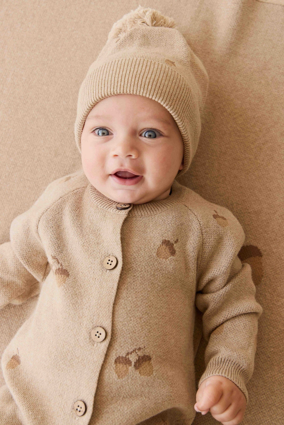 Easton Onepiece - Forest Acorns Cashew Marle Childrens Onepiece from Jamie Kay USA