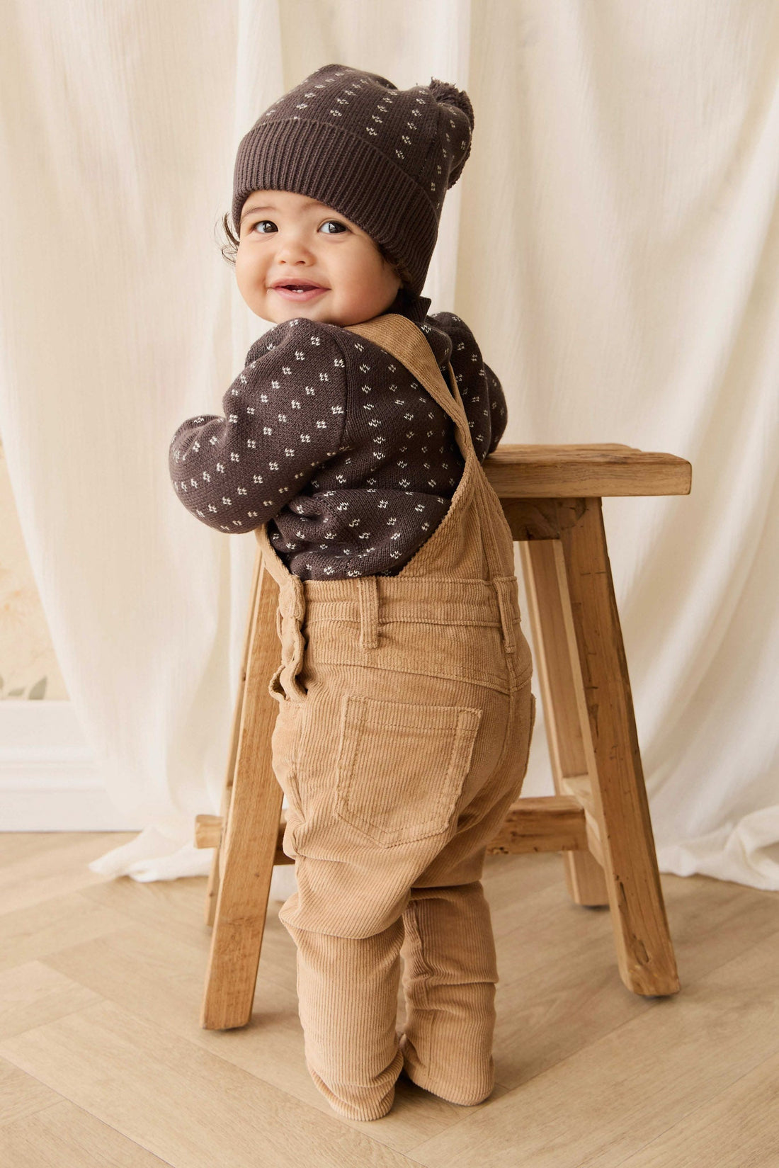 Dorian Jumper - Knitted Diamonds Coffee Childrens Jumper from Jamie Kay USA