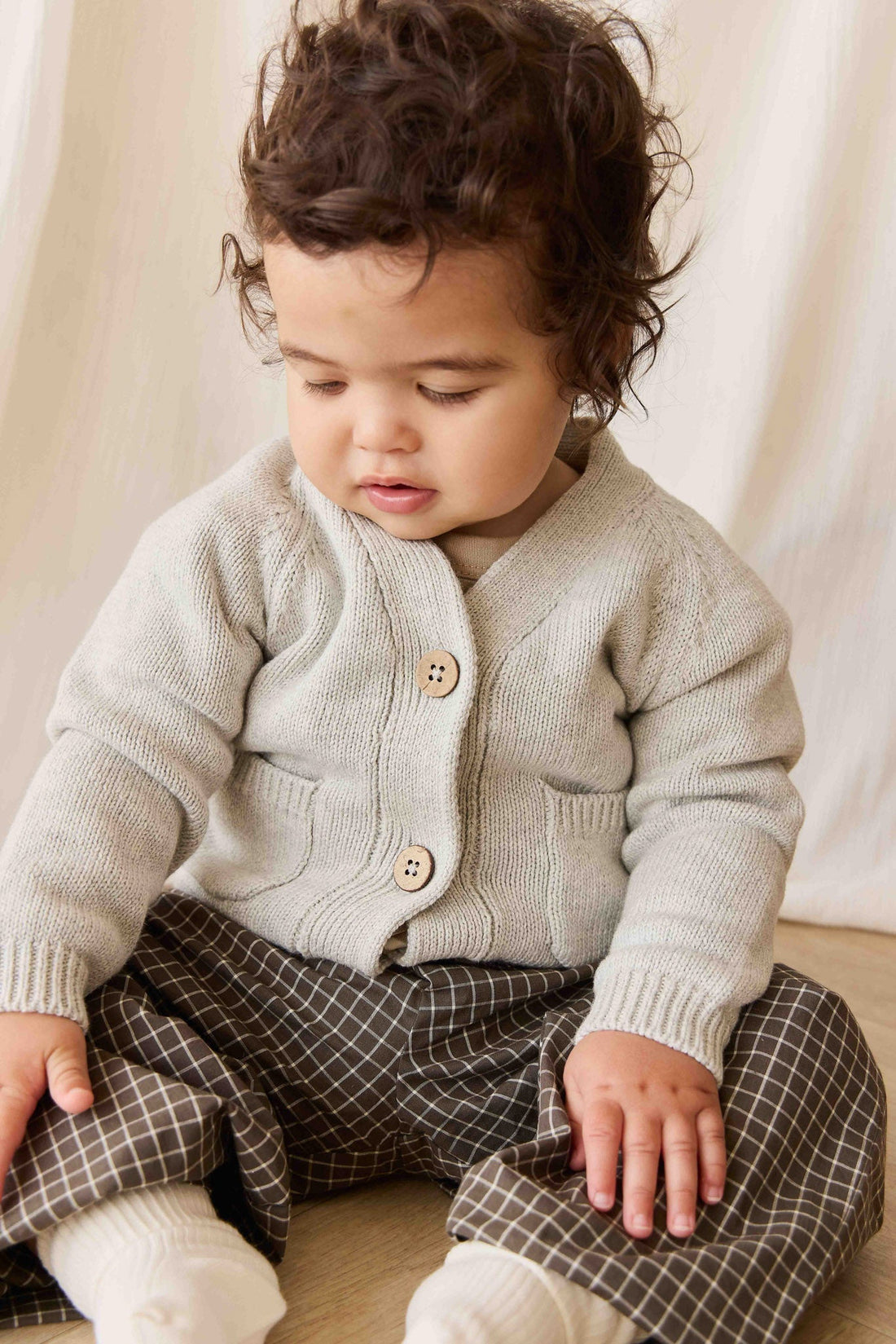 Franco Cardigan - Light Grey Marle Childrens Cardigan from Jamie Kay USA