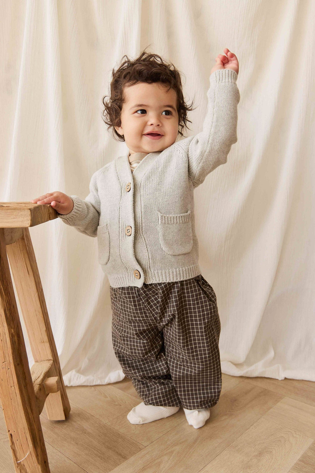 Franco Cardigan - Light Grey Marle Childrens Cardigan from Jamie Kay USA
