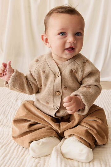 Easton Cardigan - Forest Acorns Cashew Marle Childrens Cardigan from Jamie Kay USA