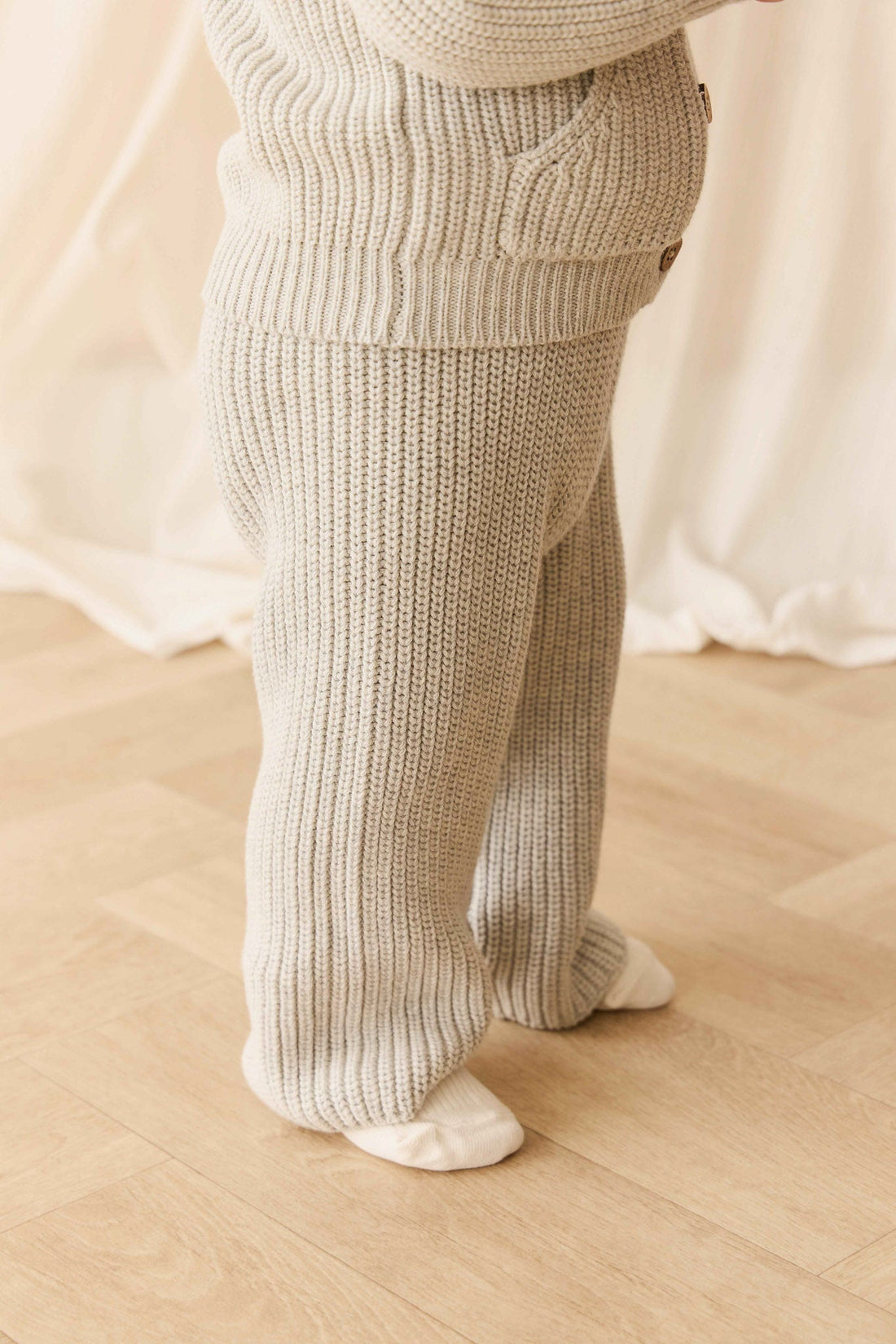 OG Morgan Knit Pant - Light Grey Marle Childrens Pant from Jamie Kay USA