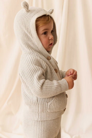 OG Bear Knit - Light Grey Marle Childrens Cardigan from Jamie Kay USA