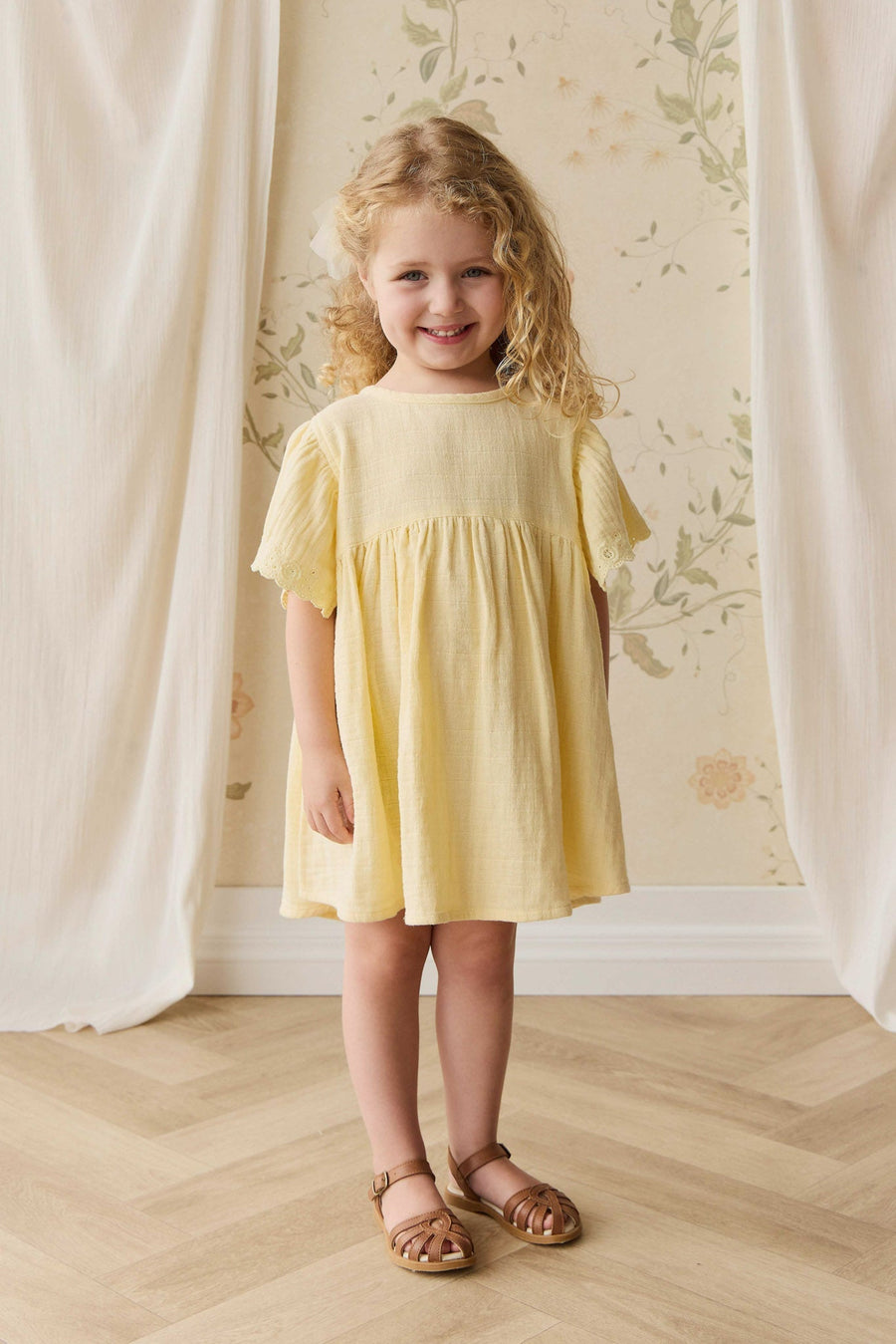 Organic Cotton Muslin Phillipa Dress - Sunshine Childrens Dress from Jamie Kay USA