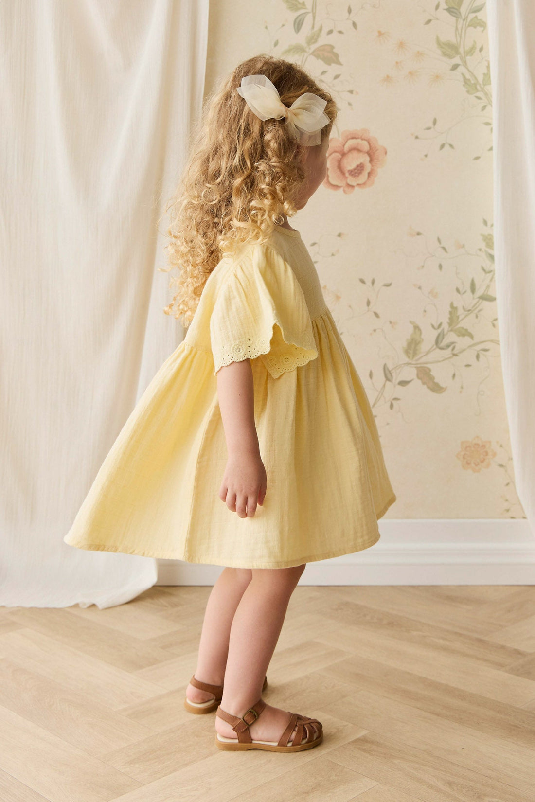 Organic Cotton Muslin Phillipa Dress - Sunshine Childrens Dress from Jamie Kay USA