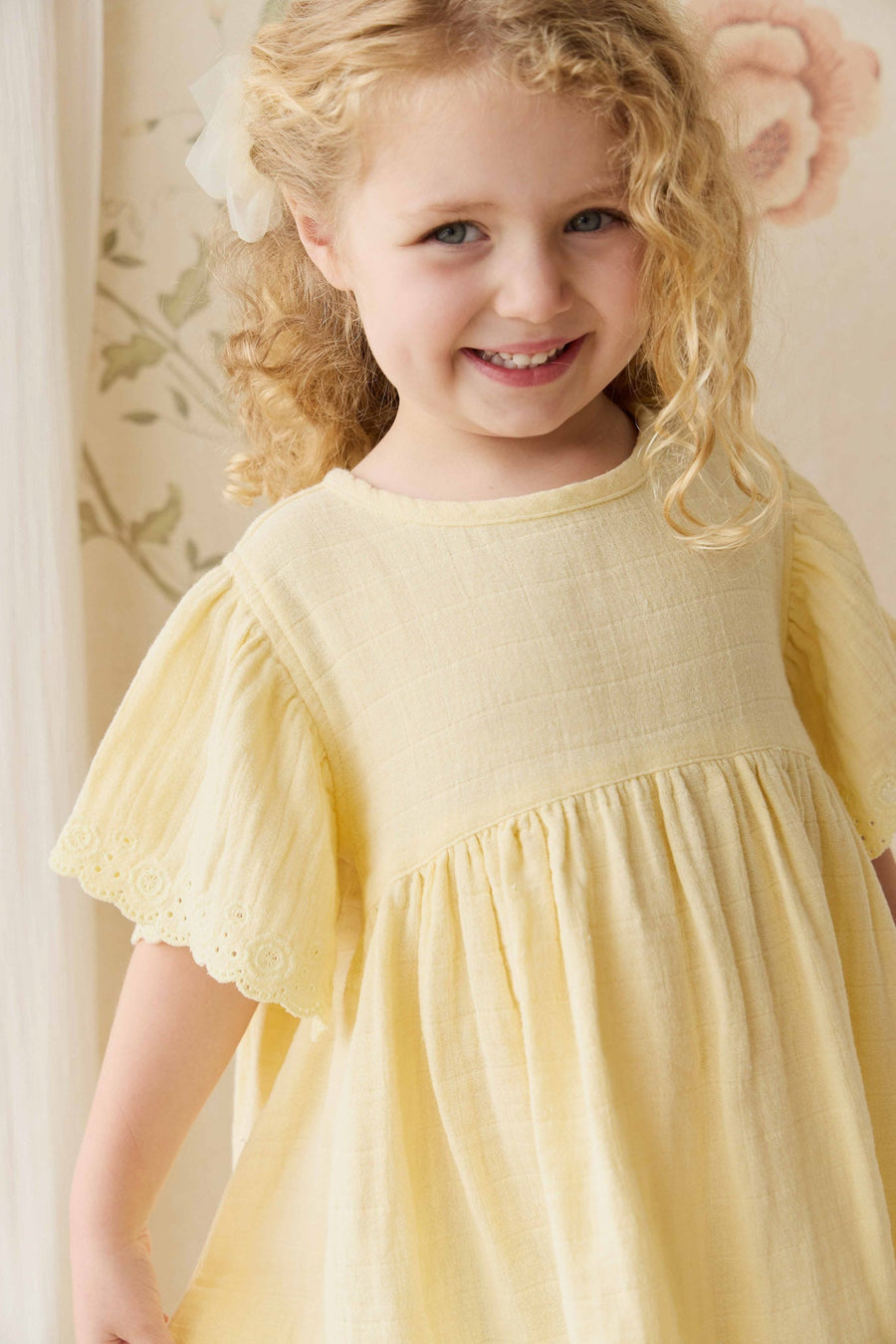 Organic Cotton Muslin Phillipa Dress - Sunshine Childrens Dress from Jamie Kay USA
