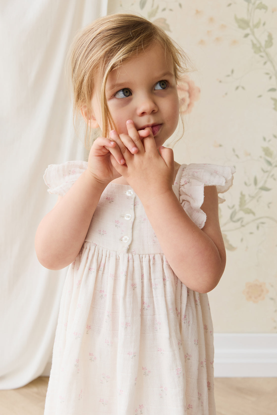 Organic Cotton Muslin Annalise Dress - Pauline Pink Childrens Dress from Jamie Kay USA