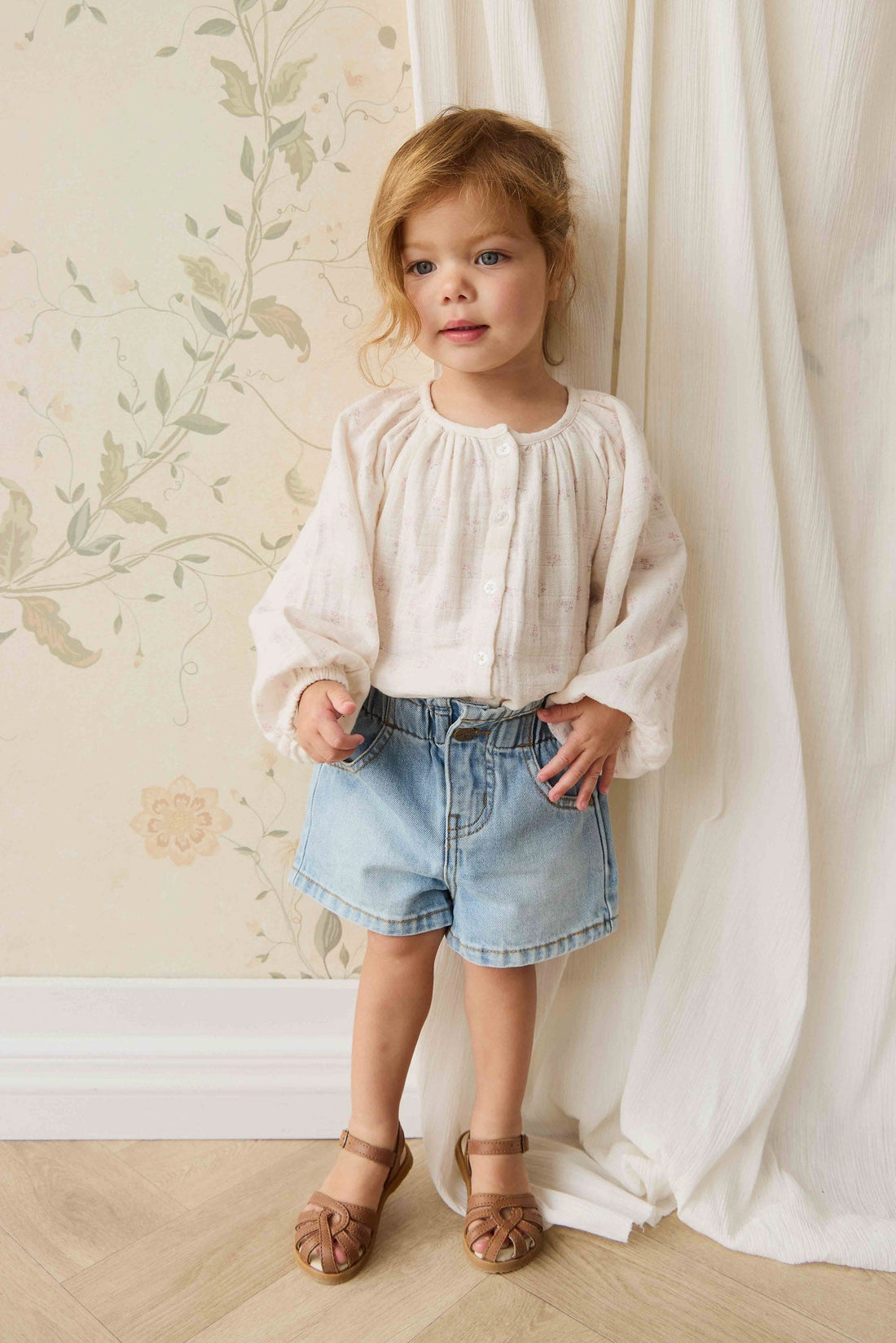 Kora Short - Antique Blue Childrens Short from Jamie Kay USA