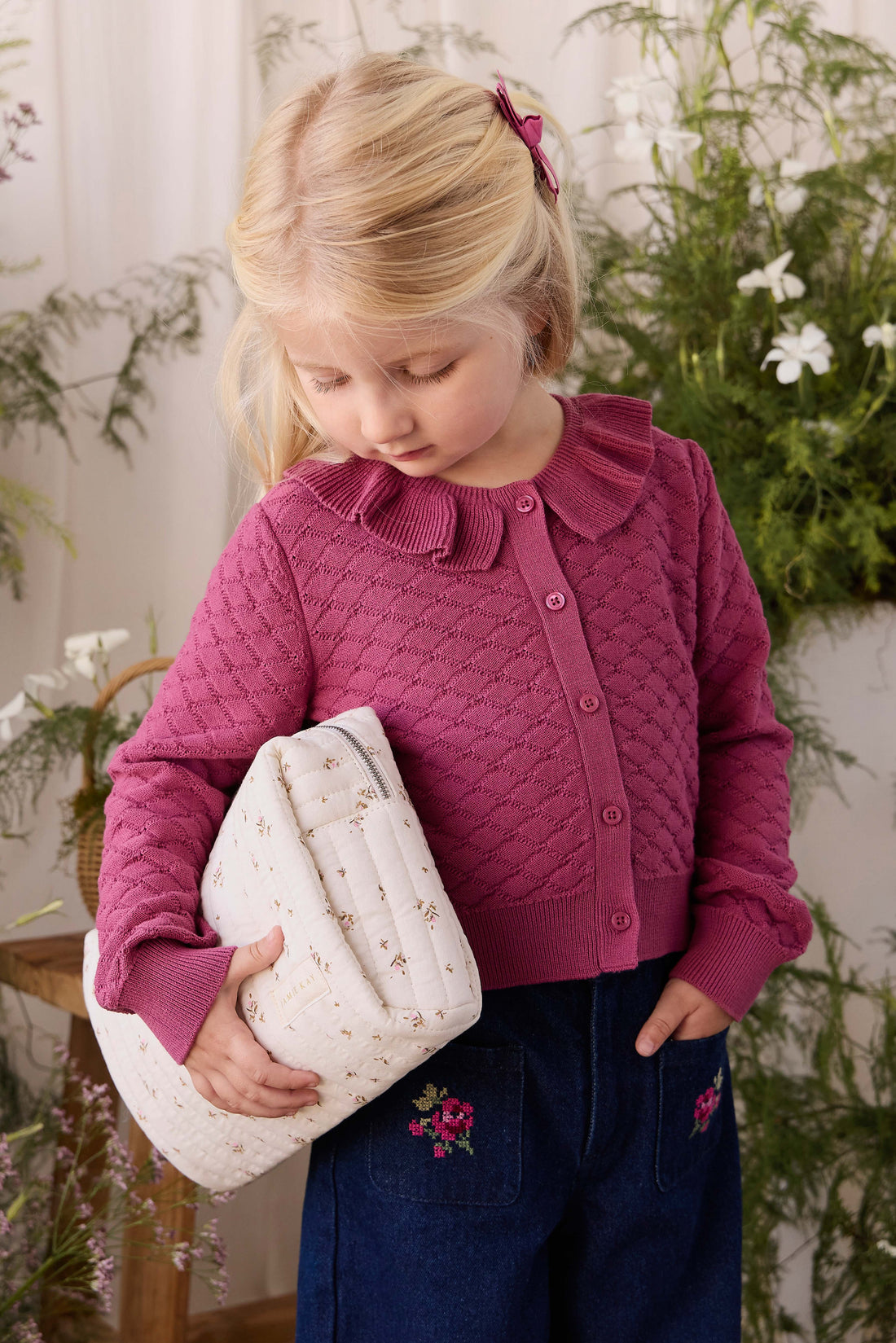 Adelaide Quilted Pouch - Dina Antique Childrens Bag from Jamie Kay USA
