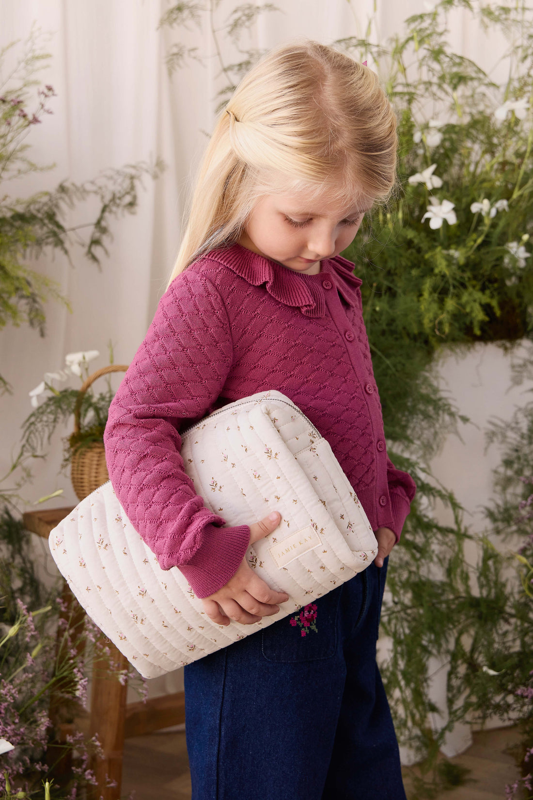 Adelaide Quilted Pouch - Dina Antique Childrens Bag from Jamie Kay USA