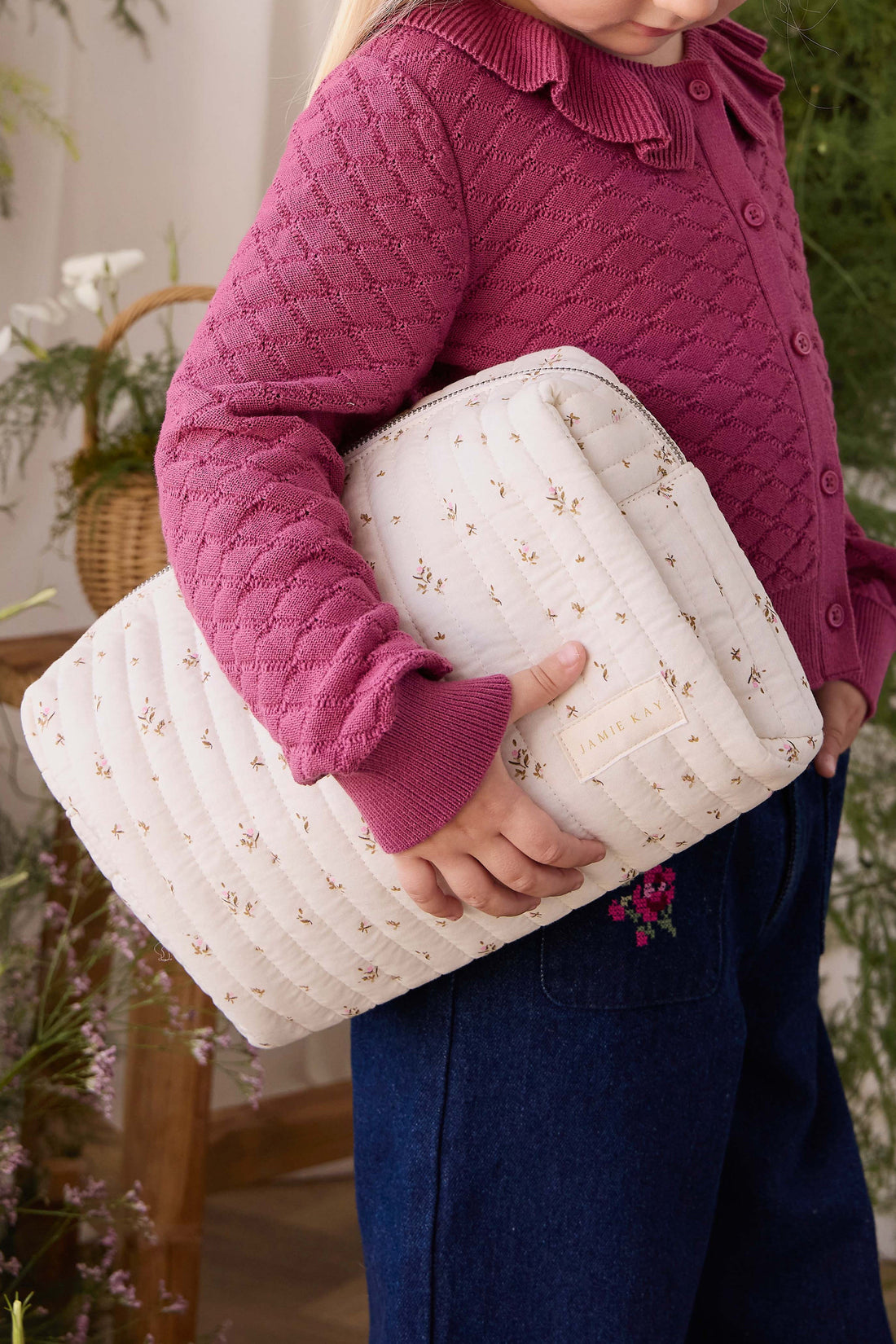 Adelaide Quilted Pouch - Dina Antique Childrens Bag from Jamie Kay USA