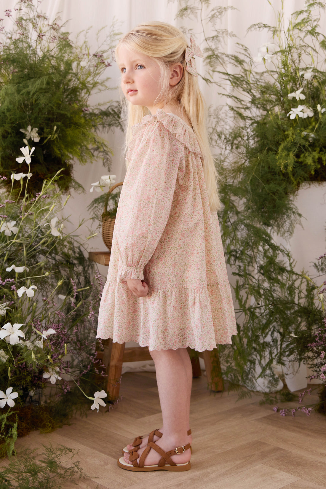 Organic Cotton Misty Dress - Flora Pink Childrens Dress from Jamie Kay USA