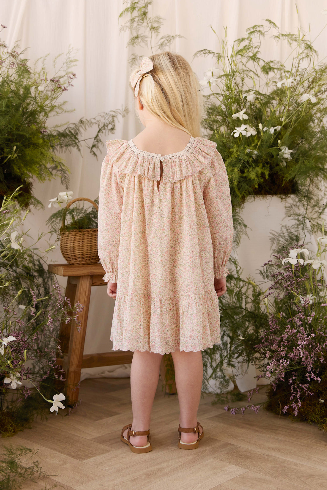 Organic Cotton Misty Dress - Flora Pink Childrens Dress from Jamie Kay USA
