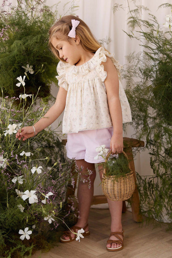 Organic Cotton Banks Blouse - Justine Orchid Childrens Top from Jamie Kay USA