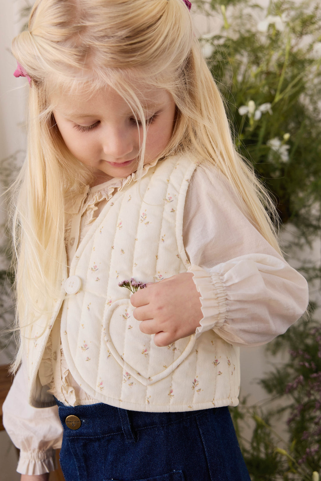 Londyn Pincord Vest - Dina Antique Childrens Vest from Jamie Kay USA