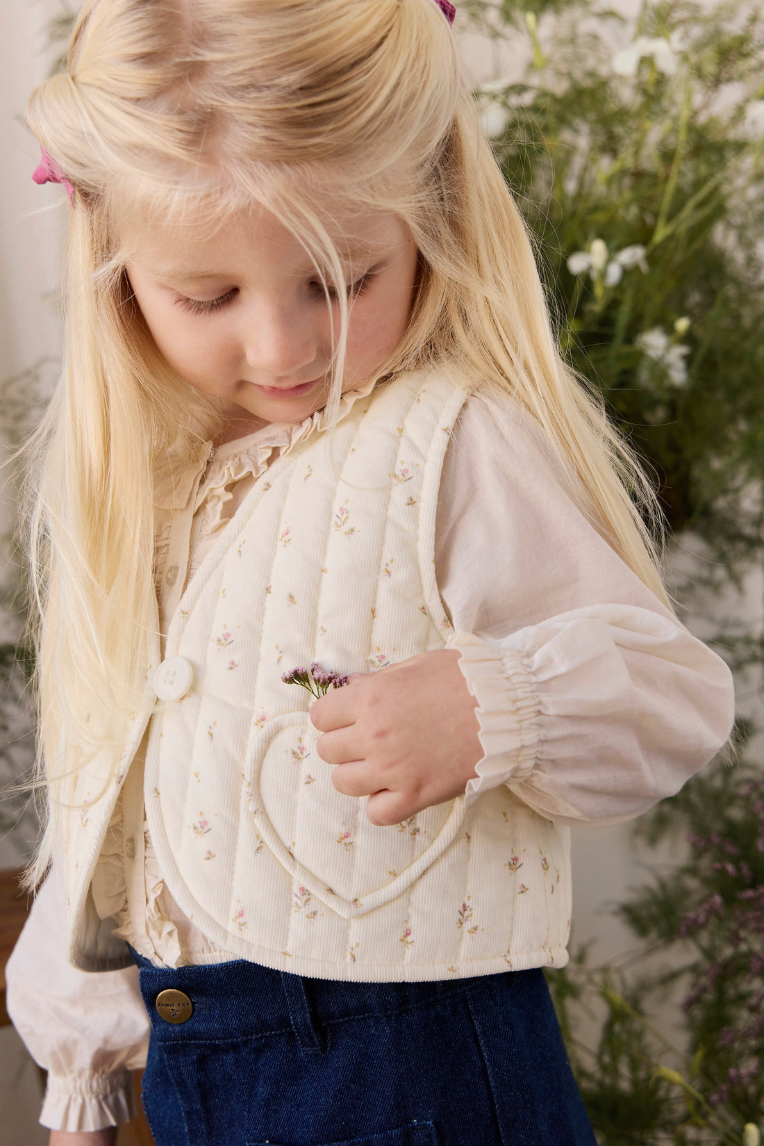 Organic Cotton Maylah Blouse - Vanilla Childrens Top from Jamie Kay USA