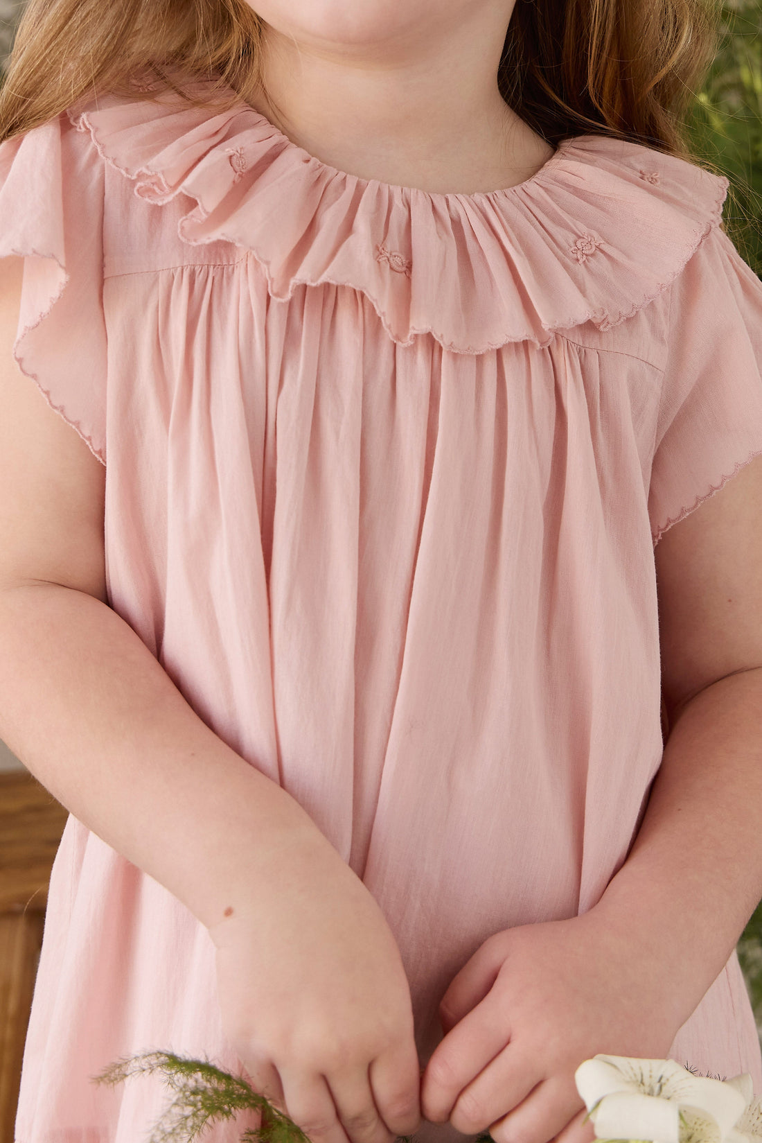Organic Cotton Calianna Dress - Shell Pink Childrens Dress from Jamie Kay USA
