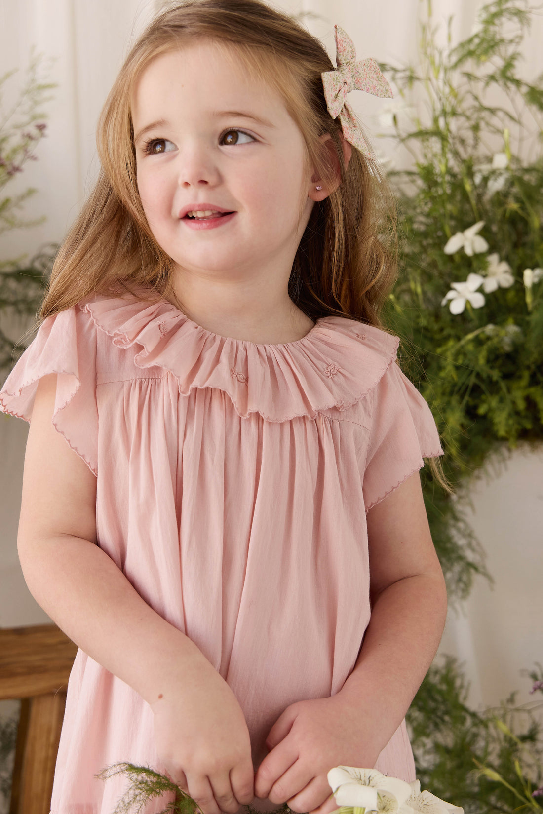 Organic Cotton Calianna Dress - Shell Pink Childrens Dress from Jamie Kay USA