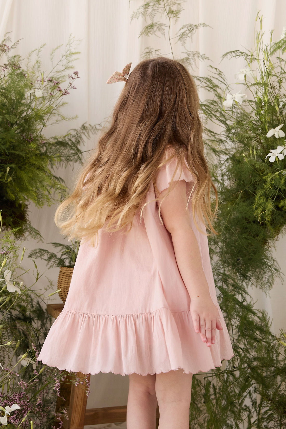 Organic Cotton Calianna Dress - Shell Pink Childrens Dress from Jamie Kay USA