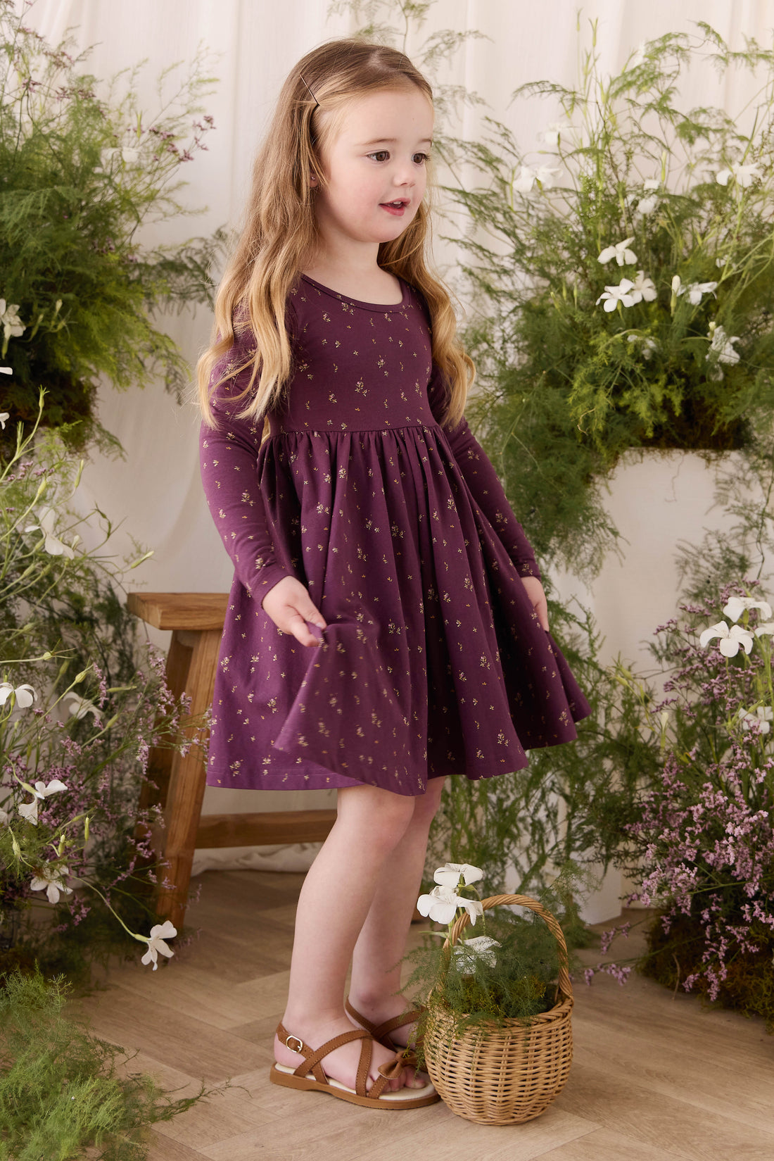 Organic Cotton Tallulah Dress - Dina Fig Childrens Dress from Jamie Kay USA