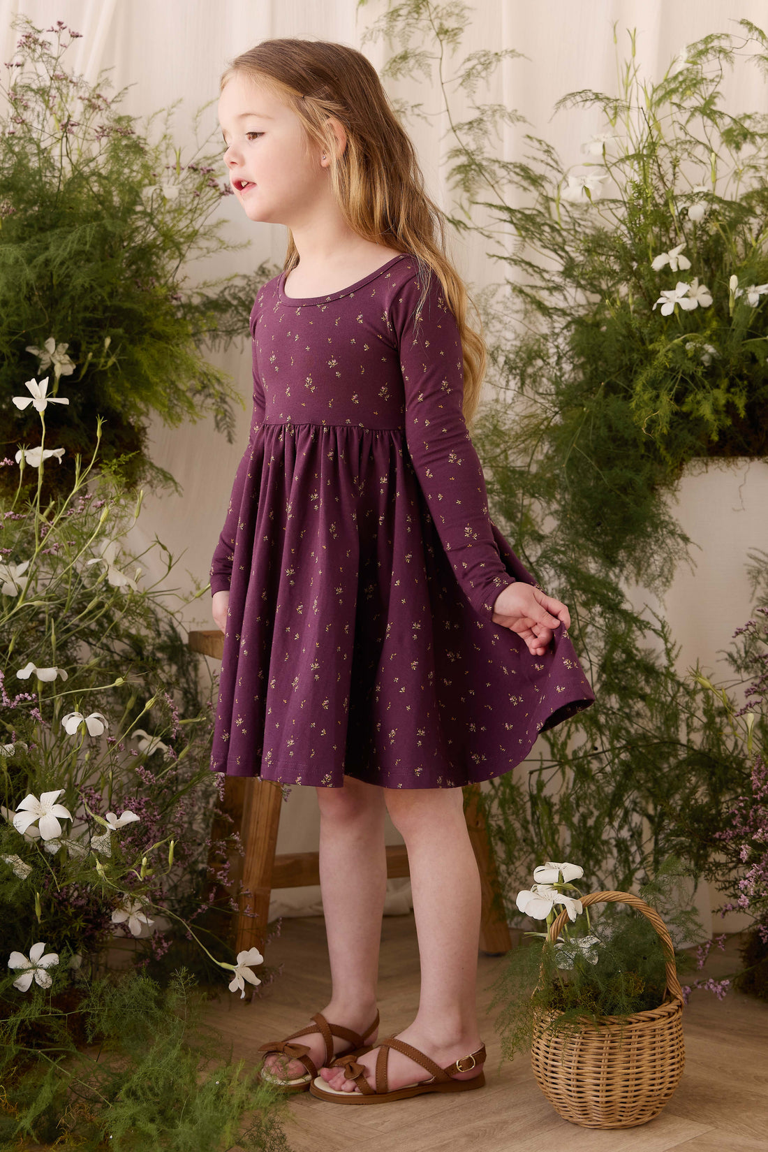 Organic Cotton Tallulah Dress - Dina Fig Childrens Dress from Jamie Kay USA