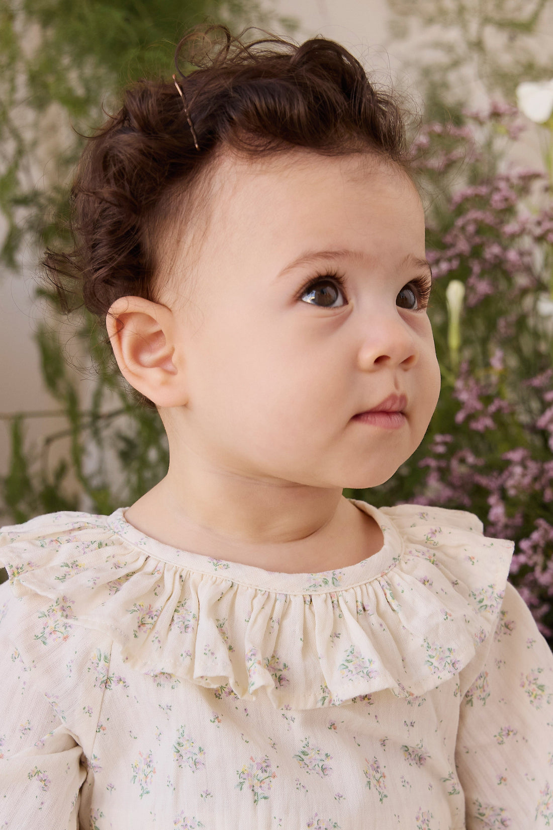 Organic Cotton Cecile Playsuit - Justine Orchid Childrens Playsuit from Jamie Kay USA